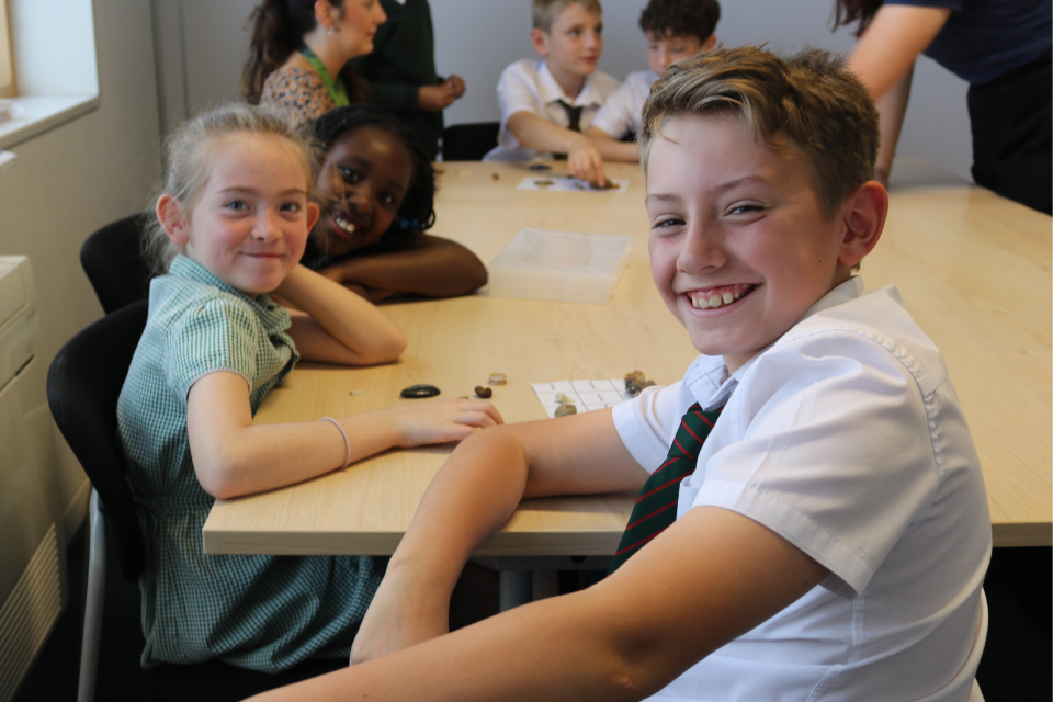 Robin Hood school pupils smiling towards the camera