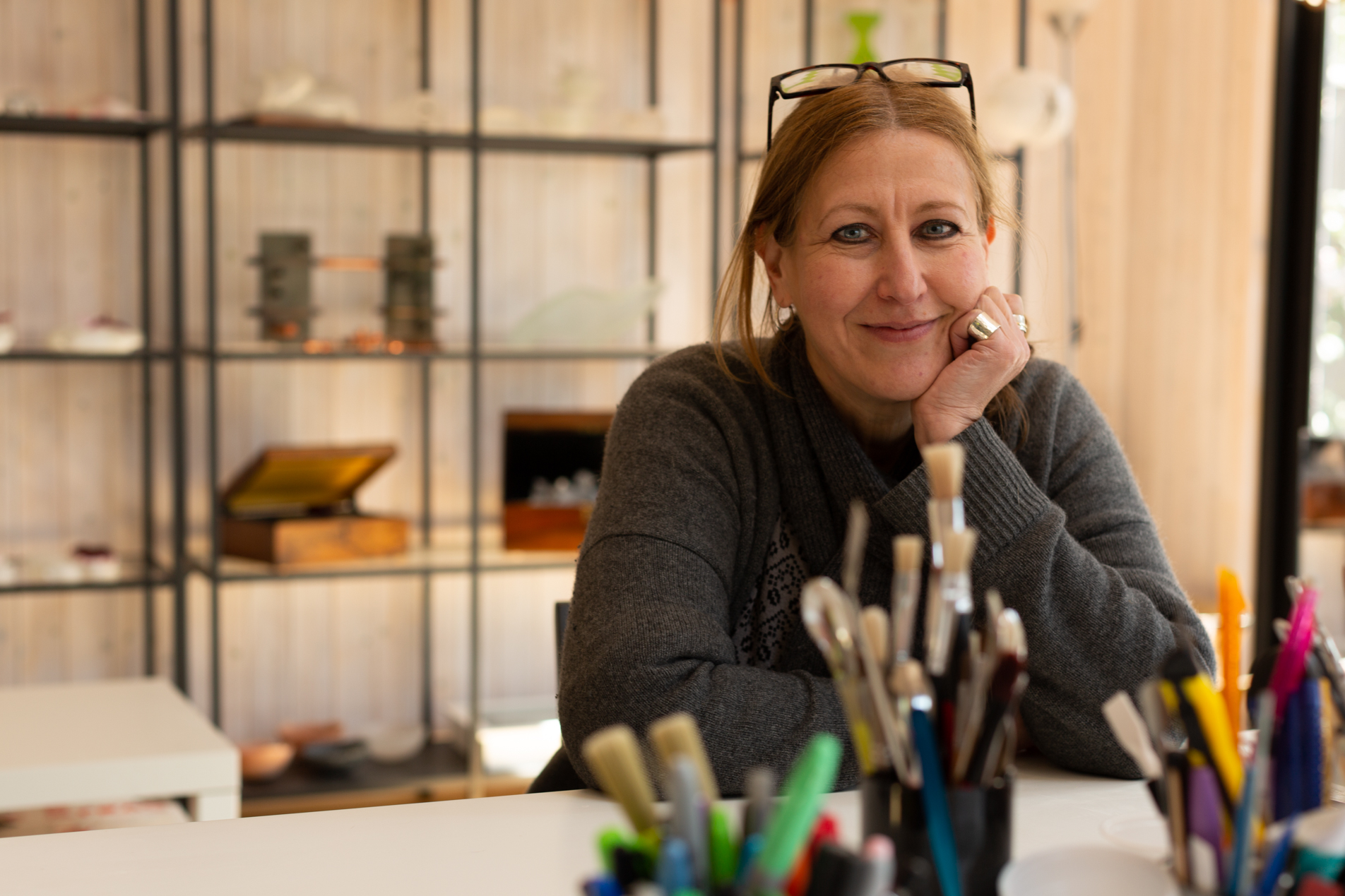 Julie Light in her studio. Image (c) Robyn Manning.